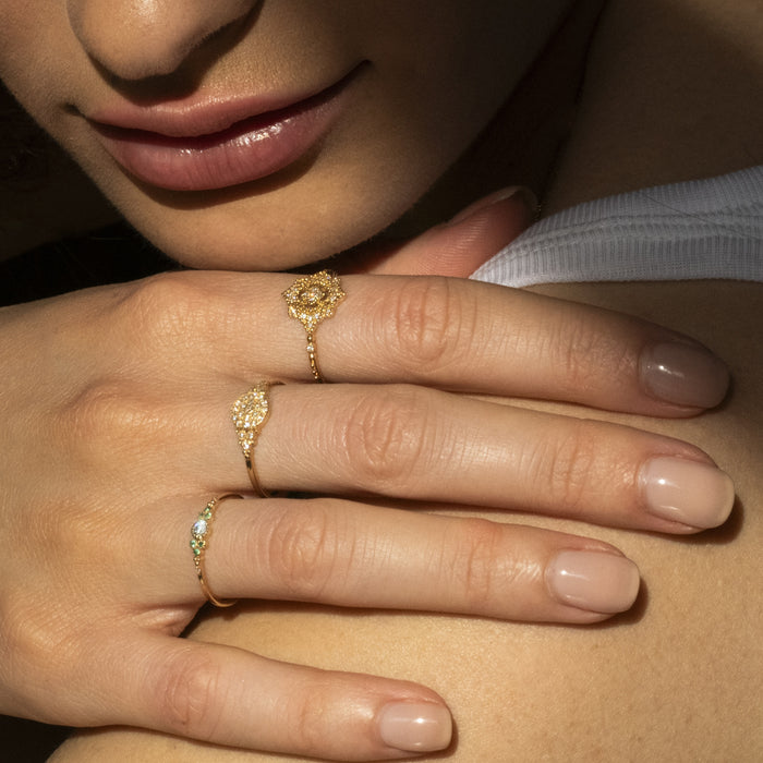 bague or jaune diamant ronde